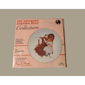 Norman Rockwell The Handkerchiefs Collector Plate 1986 6.5" with Stand
